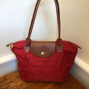 Red Longchamp tote